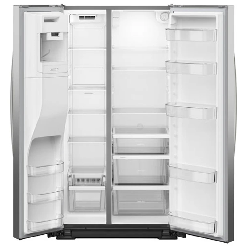 Whirlpool 36" 20.85 Cu Ft Counter Depth Side-By-Side Refrigerator w/Water & Ice Dispenser (WRSC5536RZ)- Fingerprint Resistant SS