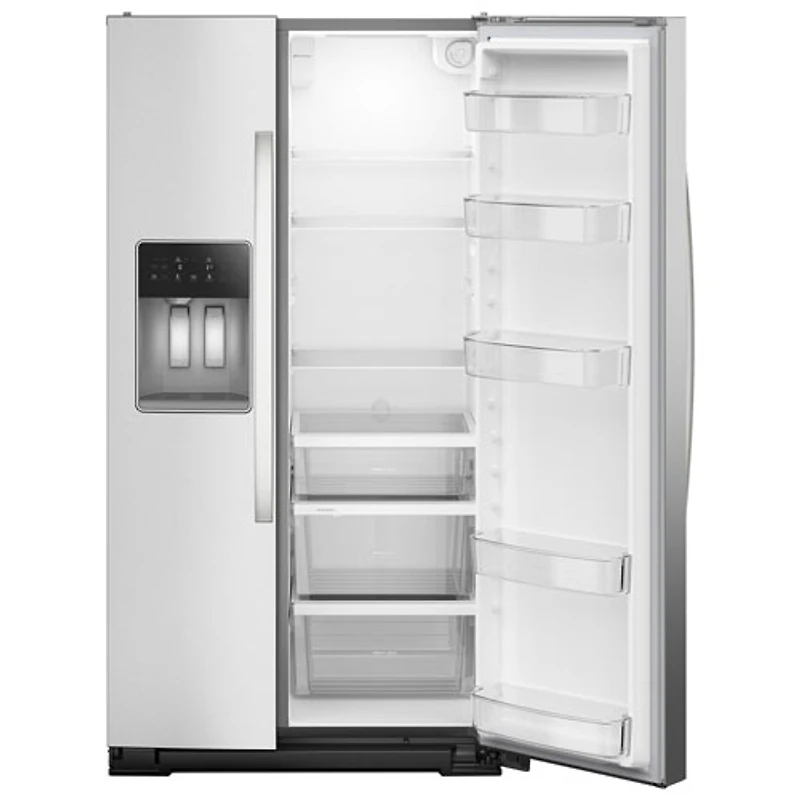 Whirlpool 36" 20.85 Cu Ft Counter Depth Side-By-Side Refrigerator w/Water & Ice Dispenser (WRSC5536RZ)- Fingerprint Resistant SS