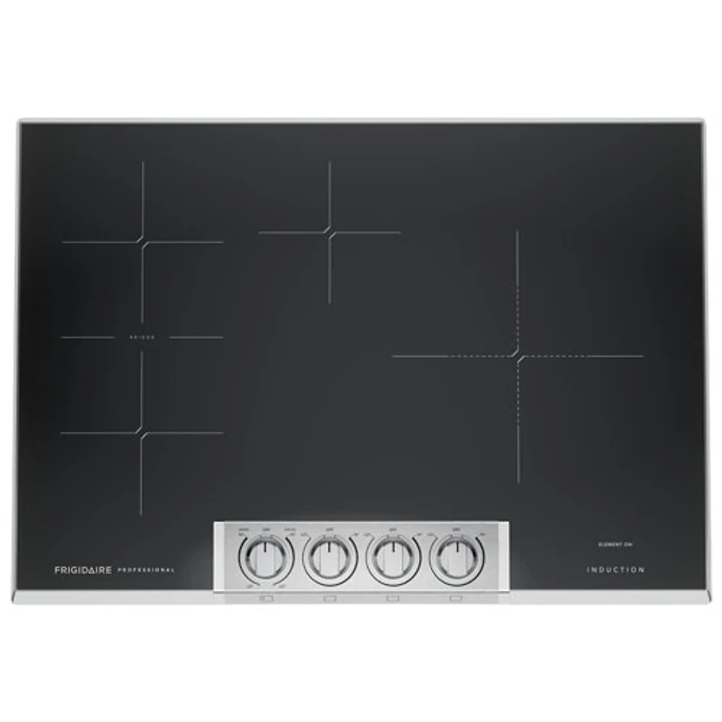 Surface de cuisson à induction de 31 po à 4 éléments Professional de Frigidaire (PCCI3080AF) - Acier inoxydable noir résistant aux taches