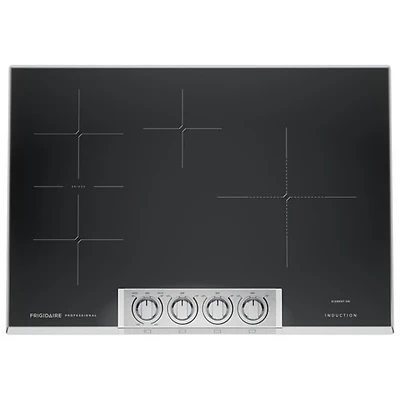 Surface de cuisson à induction de 31 po à 4 éléments Professional de Frigidaire (PCCI3080AF) - Acier inoxydable noir résistant aux taches
