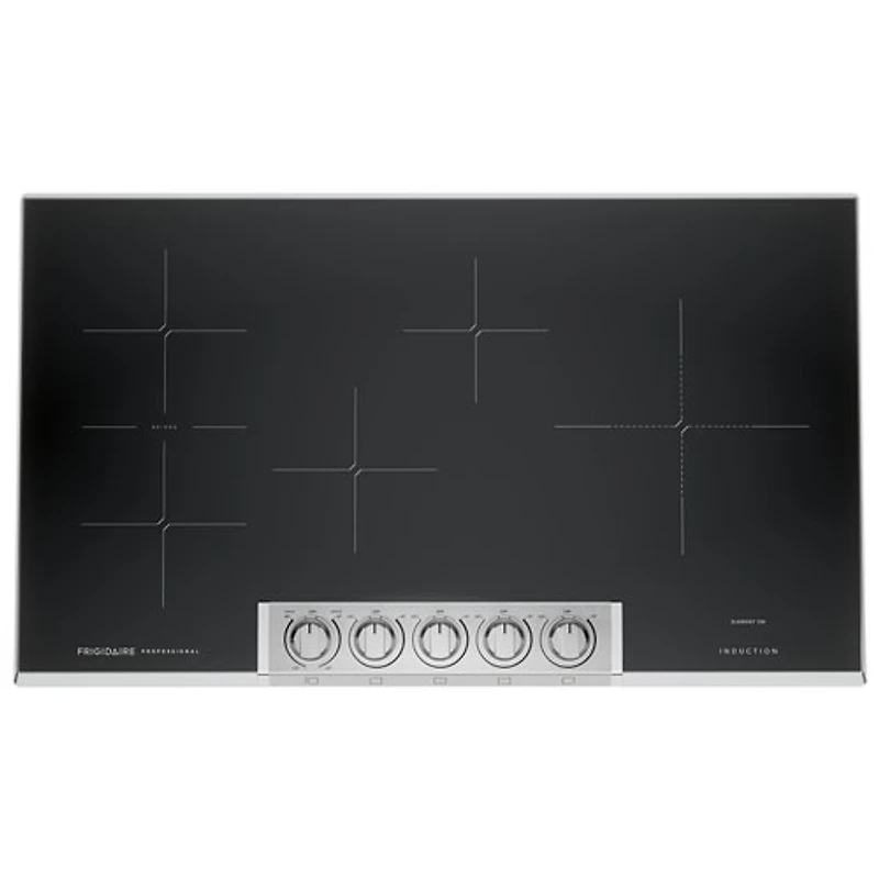 Surface de cuisson à induction de 37 po à 5 éléments Professional de Frigidaire (PCCI3680AF) - Acier inoxydable noir résistant aux taches