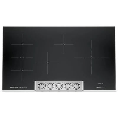 Surface de cuisson à induction de 37 po à 5 éléments Professional de Frigidaire (PCCI3680AF) - Acier inoxydable noir résistant aux taches