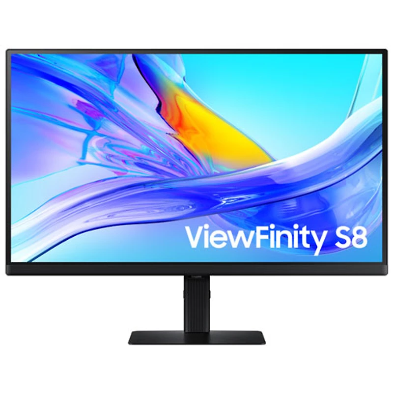 Moniteur DEL IPS Ultra HD 4K 60 Hz de 27 po ViewFinity S8 de Samsung avec temps de réponse gris à gris de 5 ms (LS27D802UANXGO) - Noir