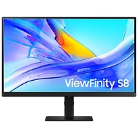 Moniteur DEL IPS Ultra HD 4K 60 Hz de 27 po ViewFinity S8 de Samsung avec temps de réponse gris à gris de 5 ms (LS27D802UANXGO) - Noir