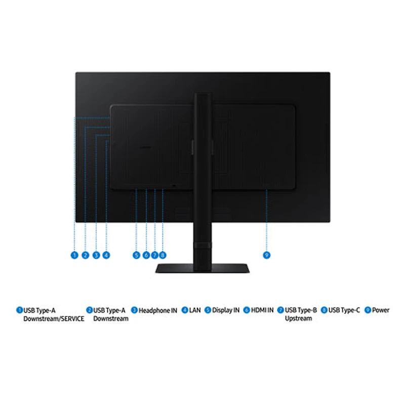 Moniteur DEL IPS Ultra HD 4K 60 Hz de 27 po ViewFinity S8 de Samsung avec temps de réponse gris à gris de 5 ms (LS27D802UANXGO) - Noir