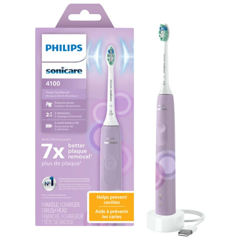 Brosse à dents électrique Sonicare 4100 de Philips (HX3689/24) - Lilas prismatique