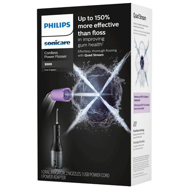 Hydropulseur électrique sans fil SoniCare 3000 Power de Philips (HX3826/23) - Noir