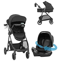 Système de voyage Omni Ultra d'Evenflo avec siège d'auto rotatif pour bébé Revolve180 LiteMax NXT - Caviar noir