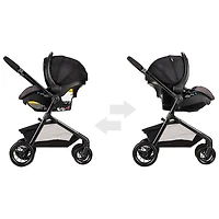 Système de transport Modular Pivot avec siège d'auto de bébé LiteMax d'Evenflo - Gris décontracté