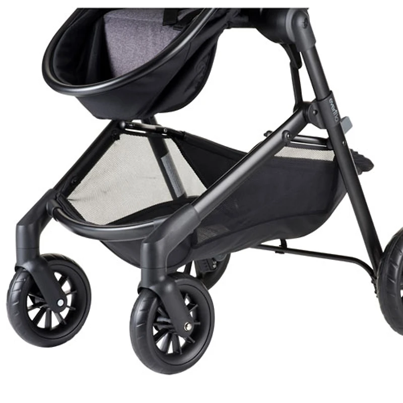 Système de transport Modular Pivot avec siège d'auto de bébé LiteMax d'Evenflo - Gris décontracté