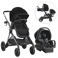 Système de voyage modulaire Pivot Xpand d'Evenflo avec siège d'auto pour bébé LiteMax - Noir Ayrshire