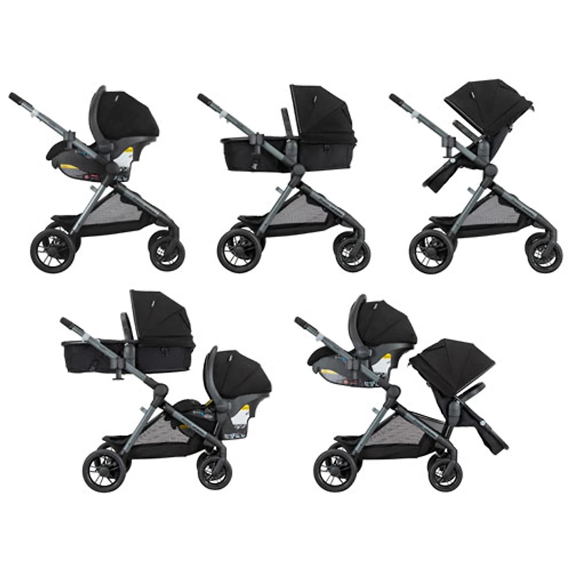Système de voyage modulaire Pivot Xpand d'Evenflo avec siège d'auto pour bébé LiteMax - Noir Ayrshire
