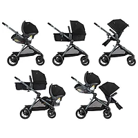 Système de voyage modulaire Pivot Xpand d'Evenflo avec siège d'auto pour bébé LiteMax - Noir Ayrshire