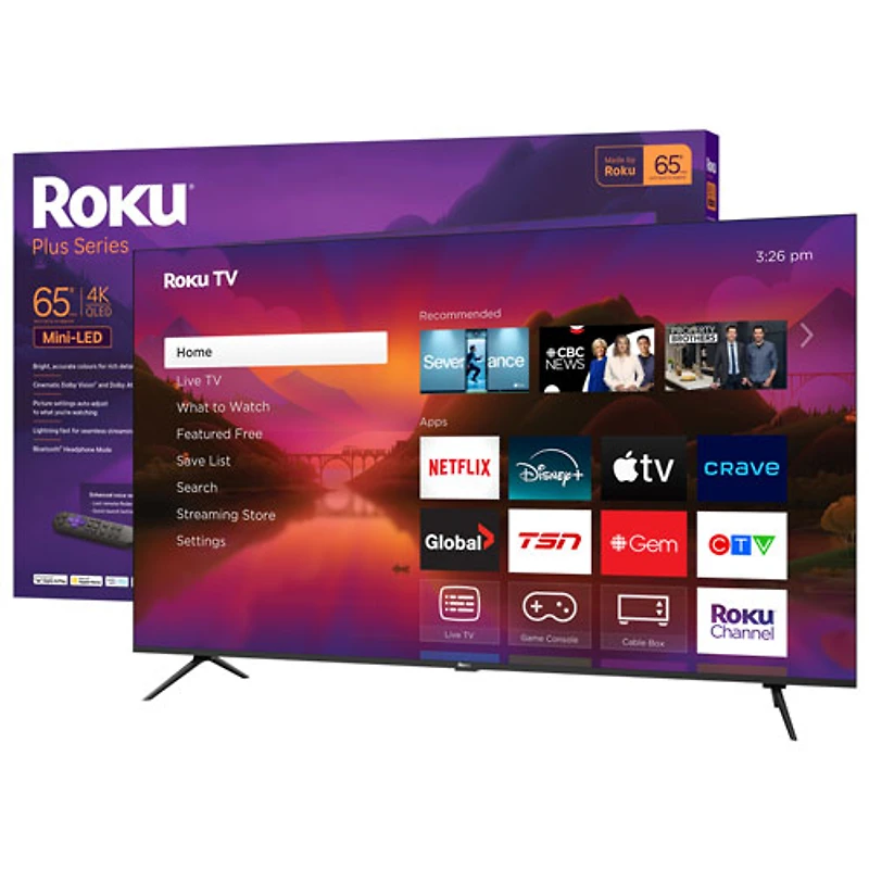 Téléviseur intelligent Roku QLED HDR UHD 4K de 65 po Plus de Roku (55R6C5CA) - 2025