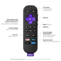 Téléviseur intelligent Roku QLED HDR UHD 4K de 65 po Plus de Roku (55R6C5CA) - 2025