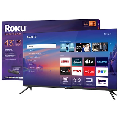 Téléviseur intelligent Roku ACL HDR UHD 4K de 43 po série R4C5CA Select de Roku (43R4C5CA) - 2025