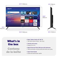 Roku 43" R4C5CA Select Series 4K UHD HDR LCD Roku Smart TV (43R4C5CA) - 2025