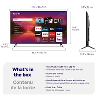 Roku 55" Plus 4K UHD HDR QLED Mini-LED Roku TV Smart TV (55R6C5CA) - 2025