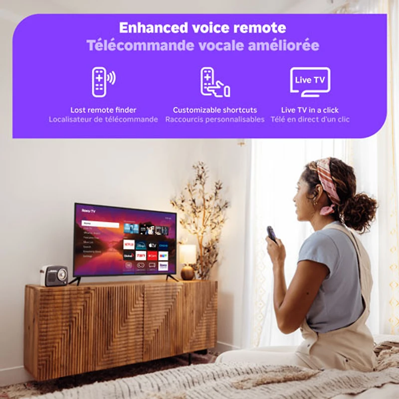 Téléviseur intelligent Roku mini-DEL QLED HDR UHD 4K de 55 po Plus de Roku (55R6C5CA) - 2025