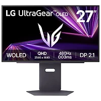 LG UltraGear 27” QHD 480Hz 0.03ms GTG OLED LED DP 2.1 G-Sync/FreeSync Premium Pro Gaming Monitor (27GX790A-B) – Purple Grey