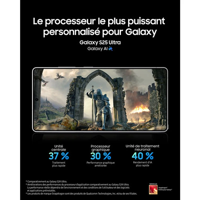 Galaxy S25 Ultra de 512 Go de Samsung - Titane blanc argenté - Déverrouillé