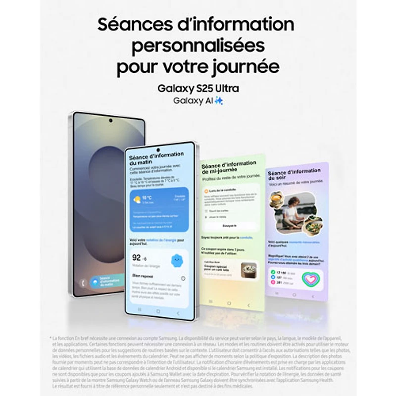 Galaxy S25+ (Plus) de 256 Go de Samsung - Ombre argent - Déverrouillé