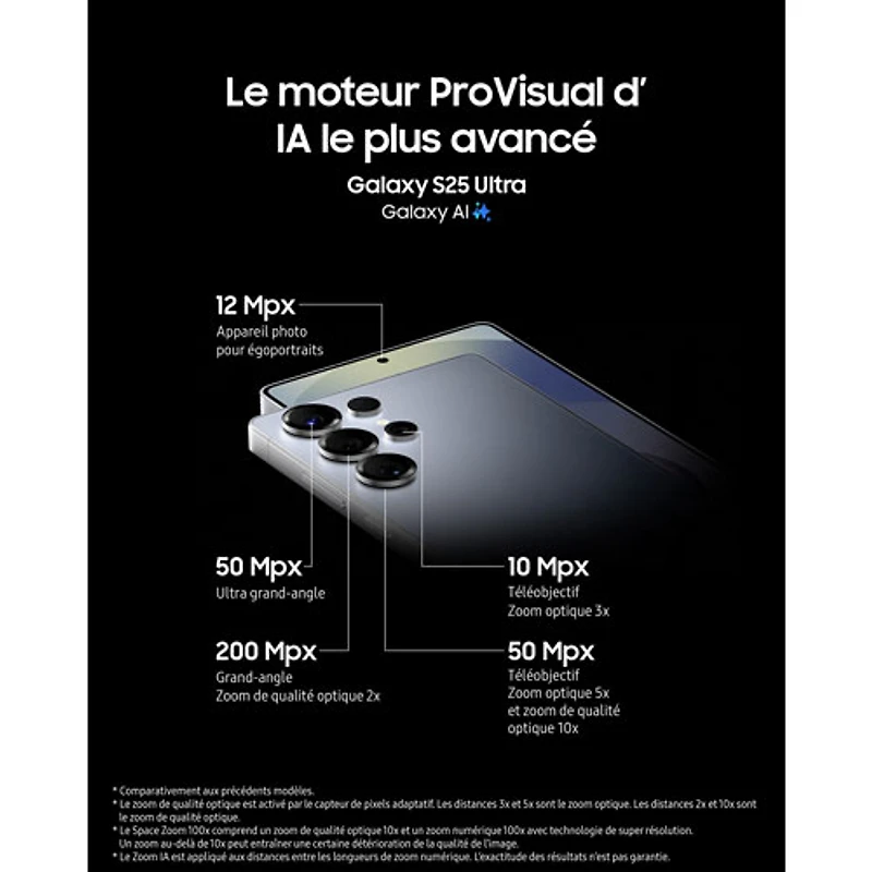 Galaxy S25+ (Plus) de 256 Go de Samsung - Ombre argent - Déverrouillé