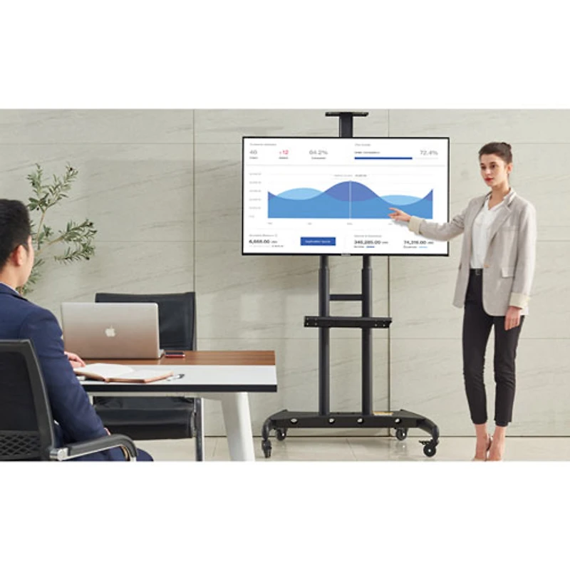 Chariot mobile pour téléviseur de 55 à 85 po avec support de North Bayou