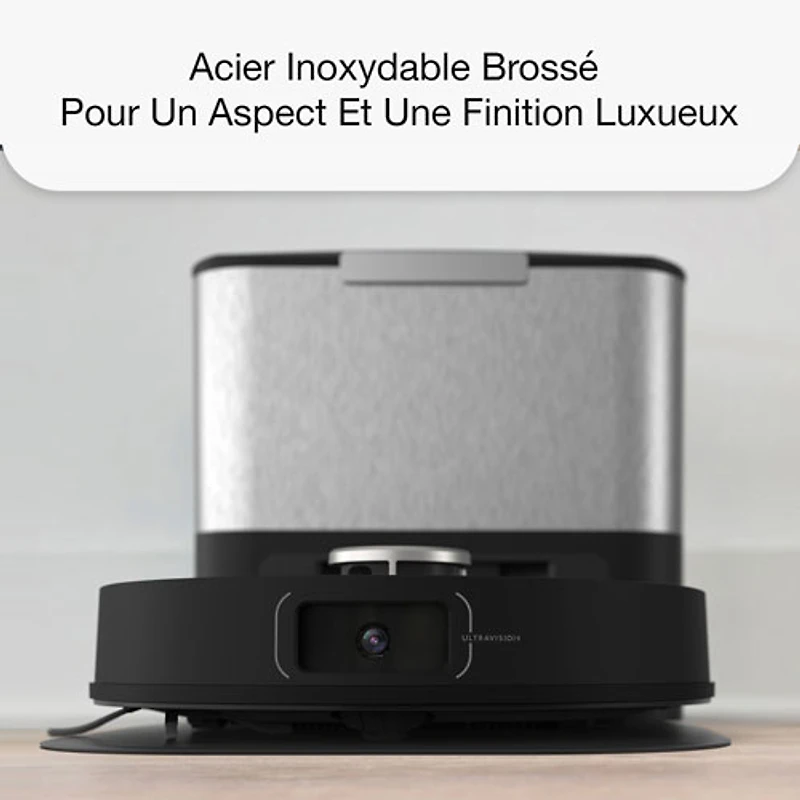 Aspirateur robot-vadrouille connecté Wi-Fi à vidage automatique UltraVision de bObsweep - Acier inoxydable - Exclusivité Best Buy