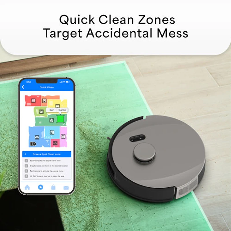 Aspirateur robot-vadrouille connecté Wi-Fi à vidage automatique UltraVision de bObsweep - Acier inoxydable - Exclusivité Best Buy