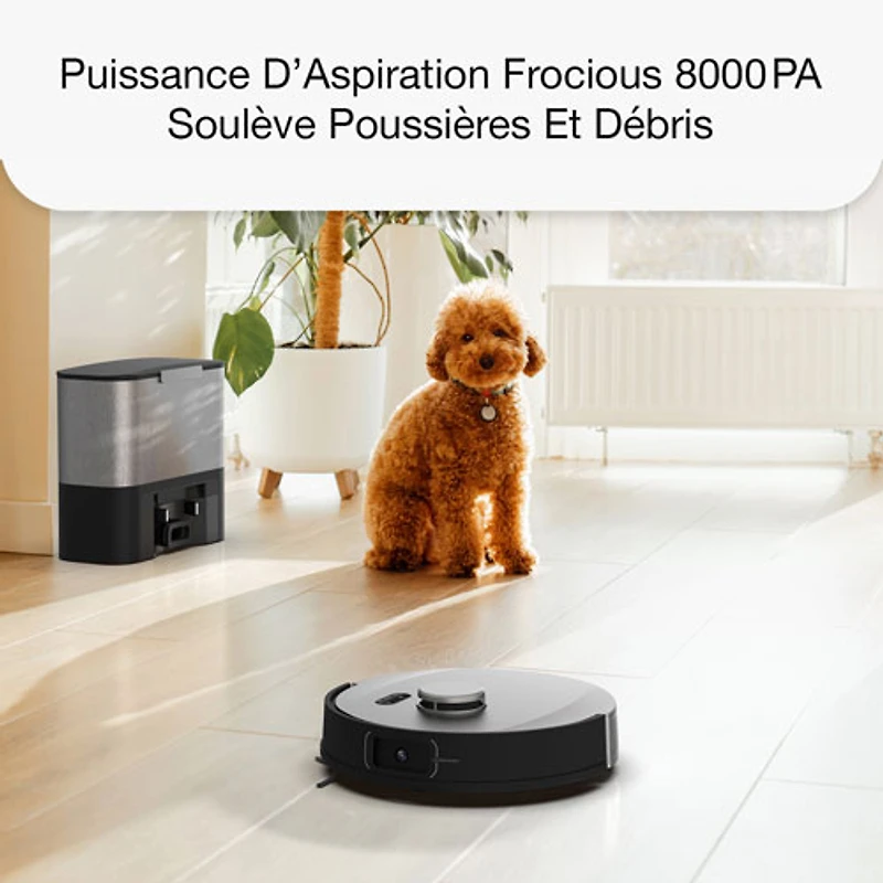 Aspirateur robot-vadrouille connecté Wi-Fi à vidage automatique UltraVision de bObsweep - Acier inoxydable - Exclusivité Best Buy