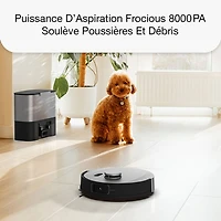 Aspirateur robot-vadrouille connecté Wi-Fi à vidage automatique UltraVision de bObsweep - Acier inoxydable - Exclusivité Best Buy