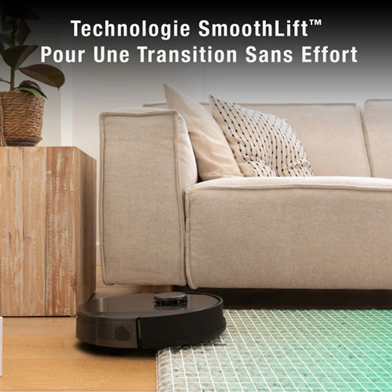 Aspirateur robot-vadrouille connecté Wi-Fi à vidage automatique Dustin de bObsweep - Acier au carbone - Exclusivité Best Buy