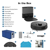 Aspirateur robot-vadrouille connecté Wi-Fi à vidage automatique Dustin de bObsweep - Acier au carbone - Exclusivité Best Buy