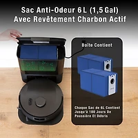 Aspirateur robot-vadrouille connecté Wi-Fi à vidage automatique Dustin de bObsweep - Acier au carbone - Exclusivité Best Buy