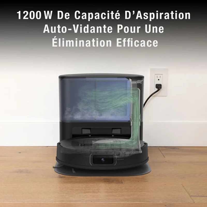 Aspirateur robot-vadrouille connecté Wi-Fi à vidage automatique Dustin de bObsweep - Acier au carbone - Exclusivité Best Buy