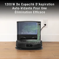 Aspirateur robot-vadrouille connecté Wi-Fi à vidage automatique Dustin de bObsweep - Acier au carbone - Exclusivité Best Buy
