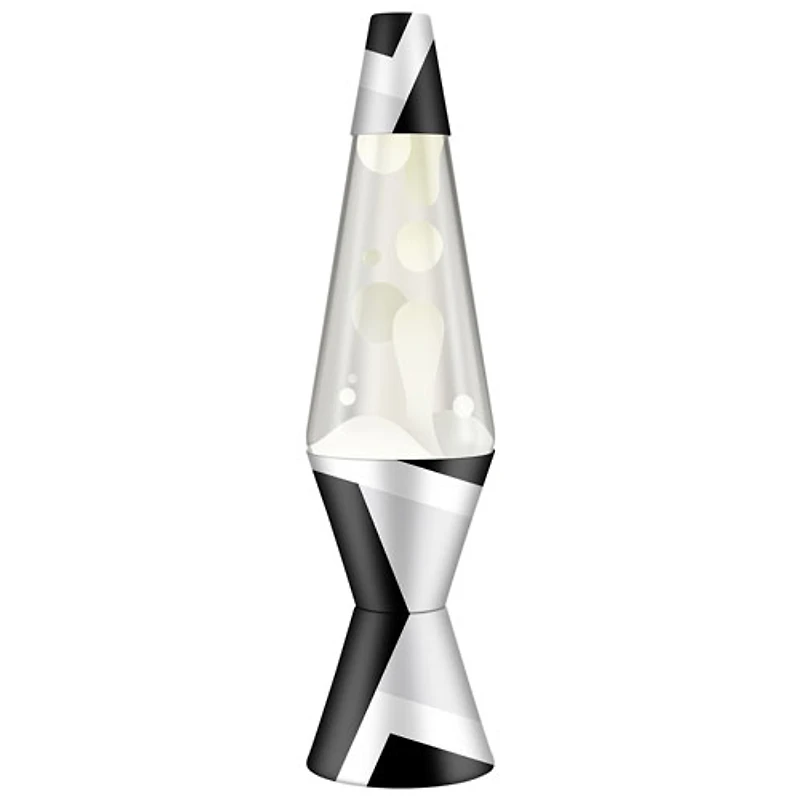 Lampe à lave polygonale blanche de 14,5 po de Lava Lite - Blanc/Transparent