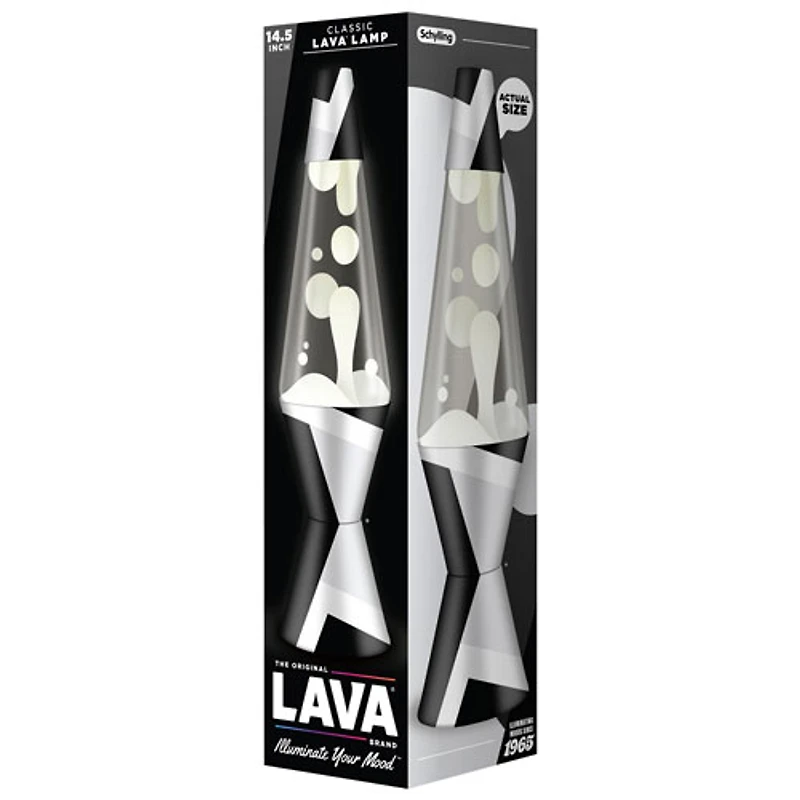 Lampe à lave polygonale blanche de 14,5 po de Lava Lite - Blanc/Transparent