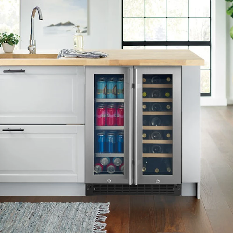 Insignia 21-Bottle / 64-Can Dual Zone Wine/Beverage Cooler (NS-BC2ZSS1-C) - Only at Best Buy