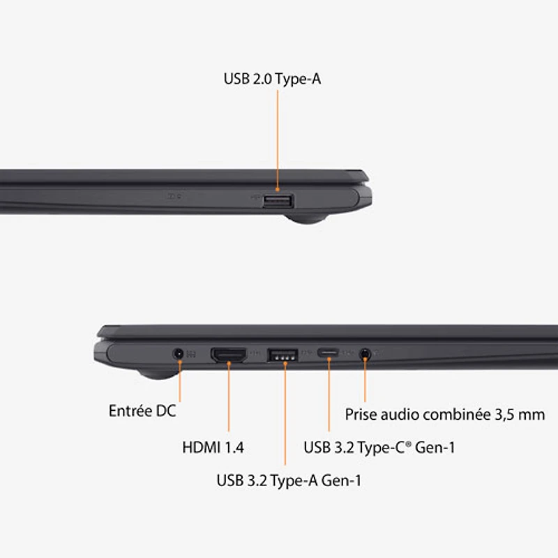 Portable de 15,6 po Vivobook Go 15 L510 d'ASUS avec Microsoft 365 pendant 1 an - Noir stellaire (Celeron N4500/RAM 4 Go/SSD 128 Go)