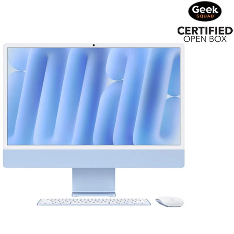 Open Box - Apple iMac 24" (Fall 2024) - Blue (Apple M4 Chip /8-Core GPU / 16GB RAM / 256GB SSD) - English