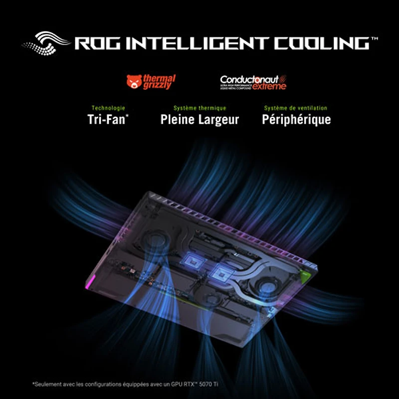 Portable de jeu 165 Hz de 16 po ROG Strix G16 d'ASUS (Core i7-13650HX d'Intel/RAM 16 Go/SSD 1 To/RTX 4060/Windows 11)