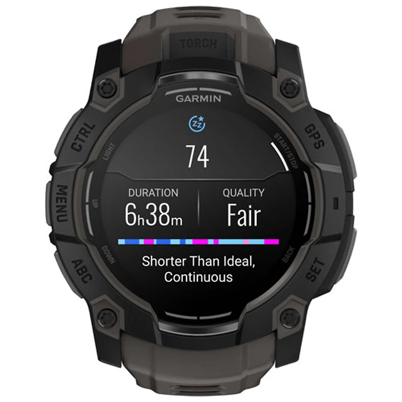 Garmin Instinct 3 AMOLED 50mm Bluetooth Multisport Smartwatch - Black/Charcoal
