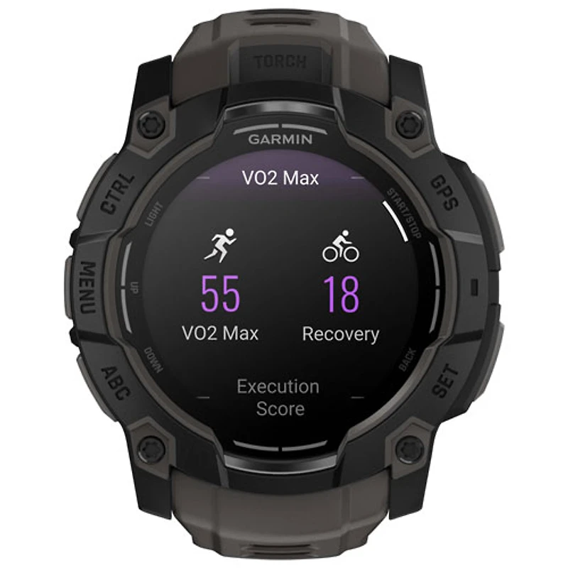 Garmin Instinct 3 AMOLED 50mm Bluetooth Multisport Smartwatch - Black/Charcoal