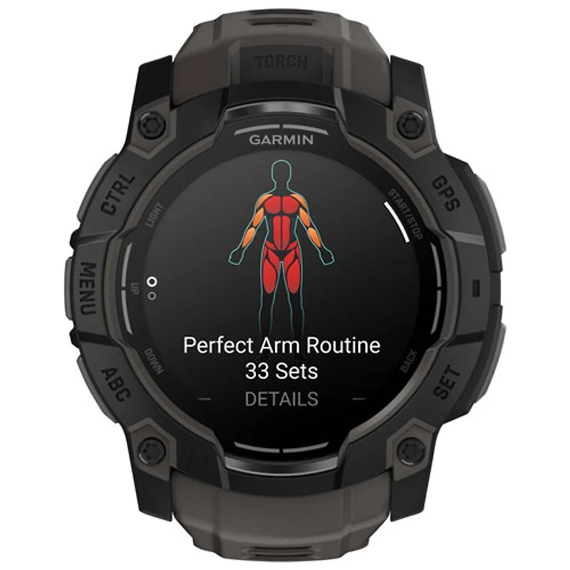 Garmin Instinct 3 AMOLED 50mm Bluetooth Multisport Smartwatch - Black/Charcoal