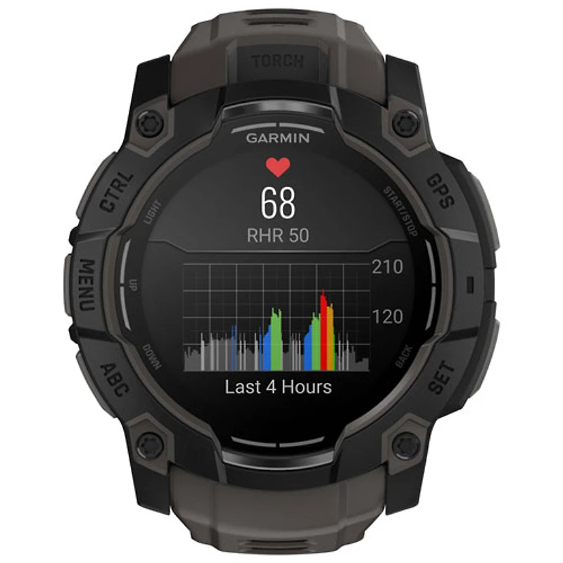 Montre intelligente multisport Bluetooth de 50 mm Instinct 3 AMOLED de Garmin - Noir/Anthracite