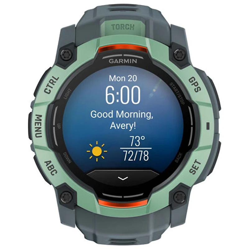 Montre intelligente multisport Bluetooth de 50 mm Instinct 3 AMOLED de Garmin - Néotropique/Crépuscule