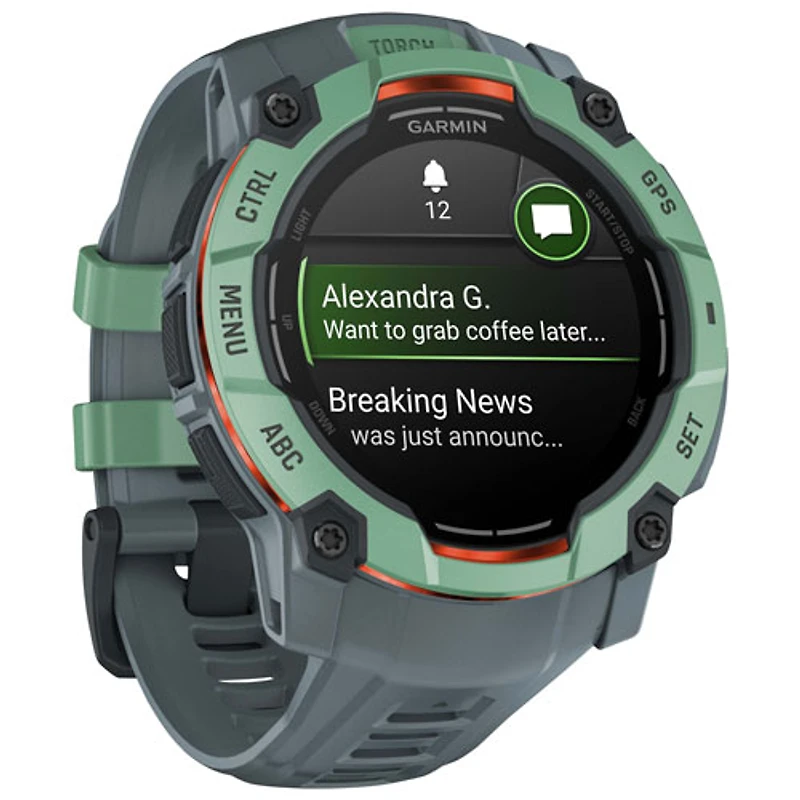 Montre intelligente multisport Bluetooth de 50 mm Instinct 3 AMOLED de Garmin - Néotropique/Crépuscule