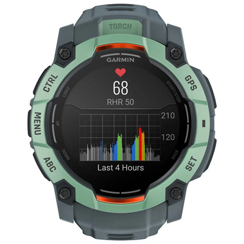 Garmin Instinct 3 AMOLED 50mm Bluetooth Multisport Smartwatch - Neo Tropic/Twilight